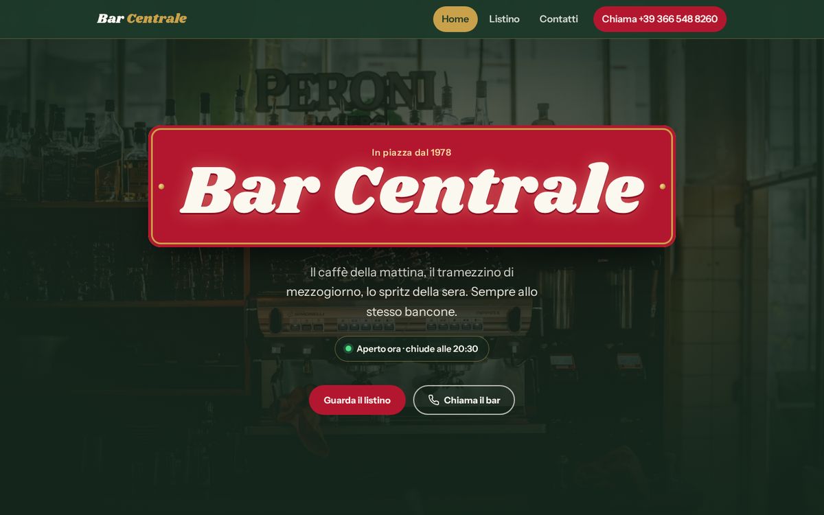 Home del sito Bar Centrale
