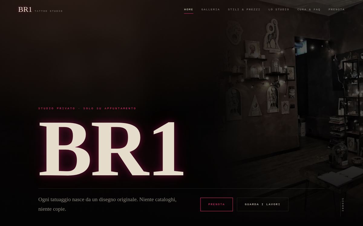 Home del sito BR1 Tattoo Studio