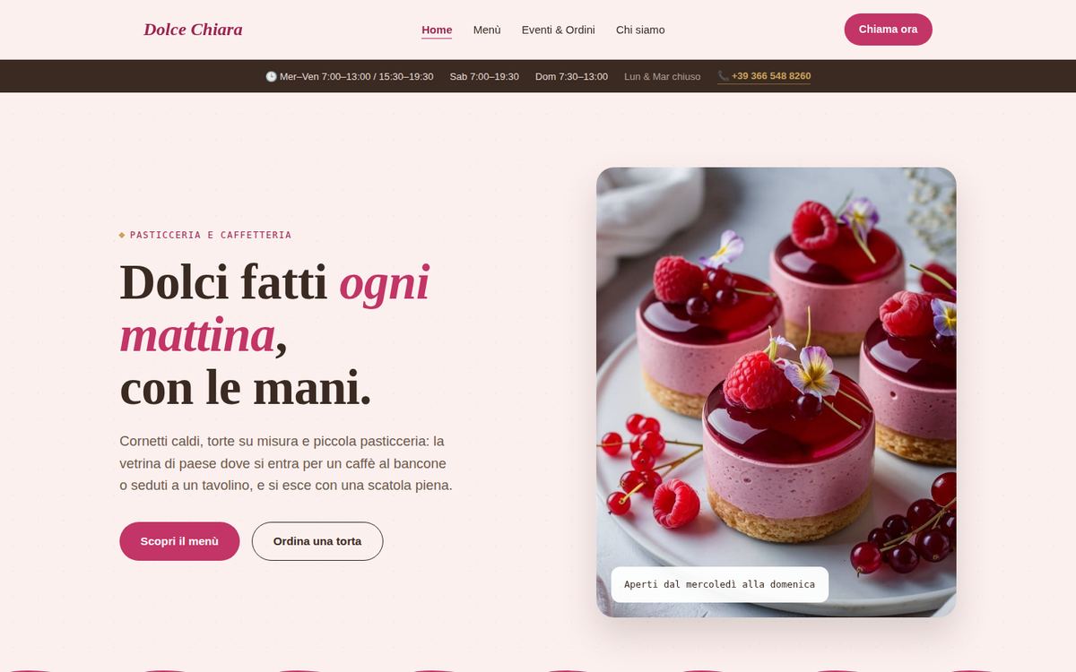 Home del sito Dolce Chiara