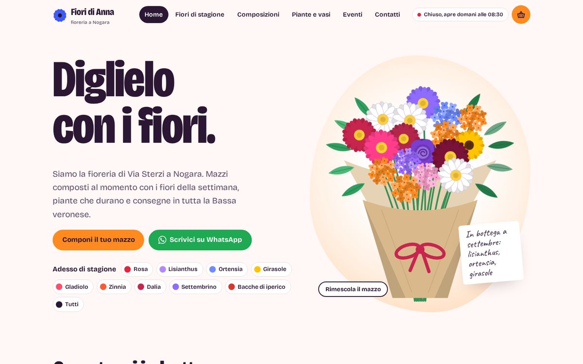Home del sito Fiori di Anna